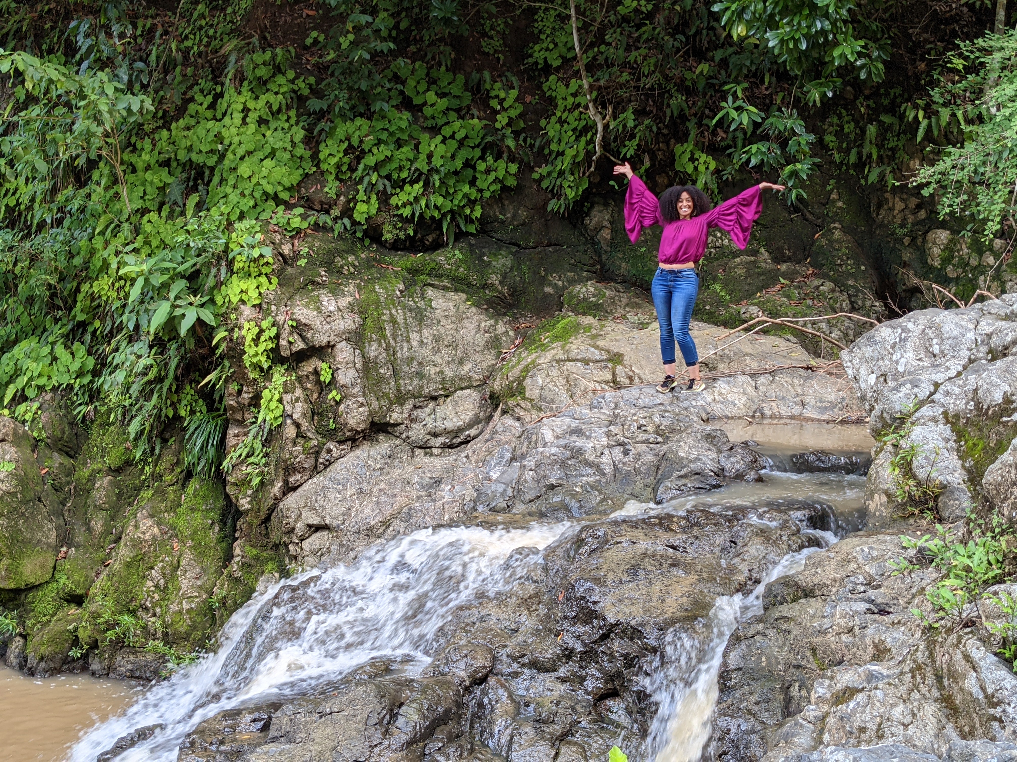 Hiking by a river